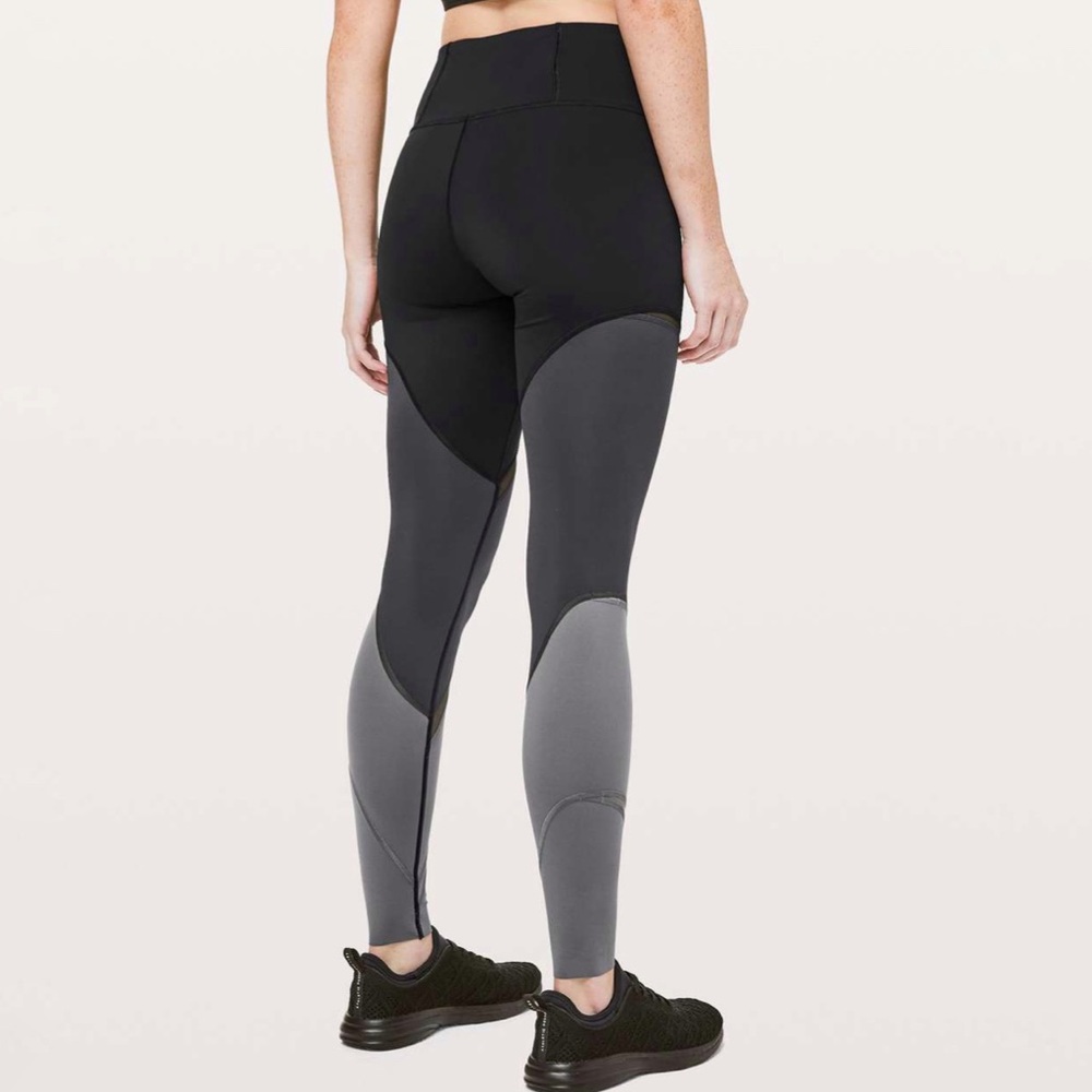 Lululemon Colour Me Ombre Tight black gray panel mesh detail high rise leggings - Picture 7 of 12